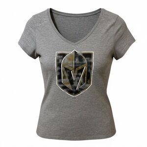 Las Vegas Knights hockey NHL gray v-neck t-shirt size Medium